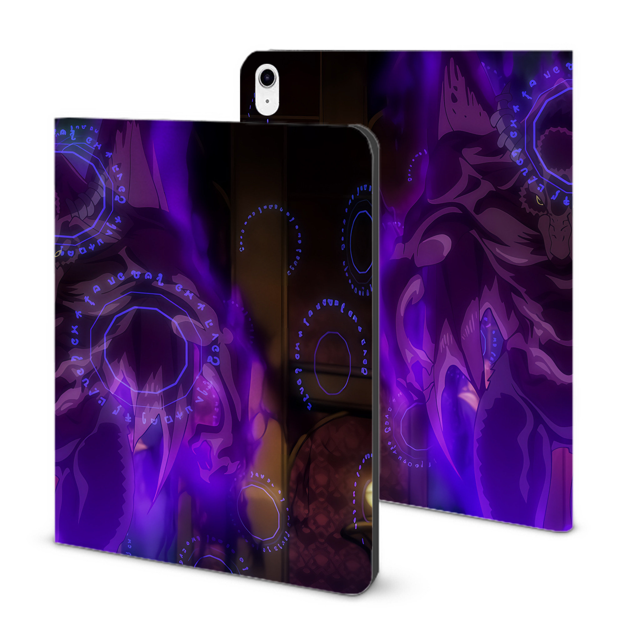 （画像用） 転スラ Regarding Reincarnated to Slime IPad ケース ブック型 PUレザー TPU 耐衝撃 軽量 薄型 ペン収納なし 全面保護 IPad 各モデル対応